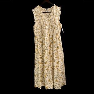 OLD NAVY SMOCKED long floral dress XXL NWT 20